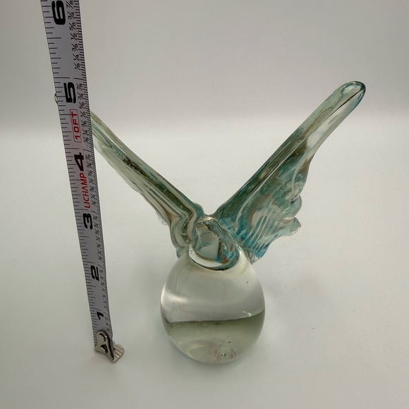 Butterfly Art Blown Glass Blue Swirl Paperweight /Figurine - Picture 9 of 12